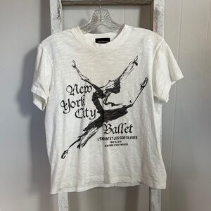 Free People White NYC Ballet Tee